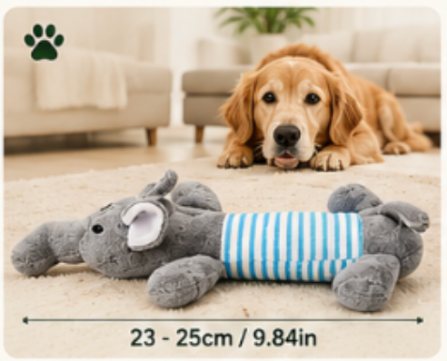 Pawgrip Squeaky No-Stuffing Dog Toy — Crinkle Plush Animal