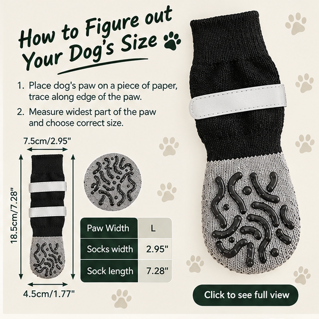 Pawgrip Anti-Slip Dog Socks — Non-Slip Grip Traction Paw Protectors