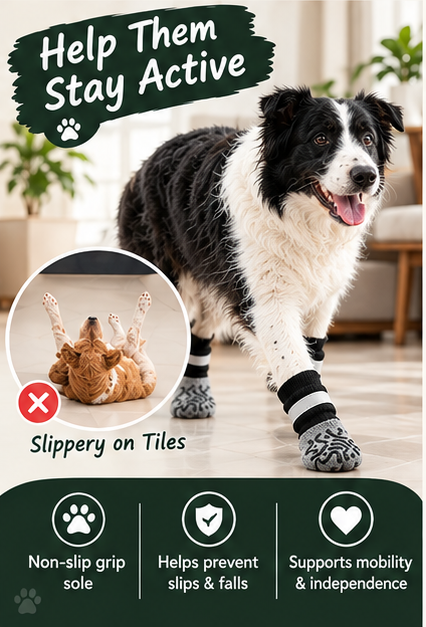 Pawgrip Anti-Slip Dog Socks — Non-Slip Grip Traction Paw Protectors